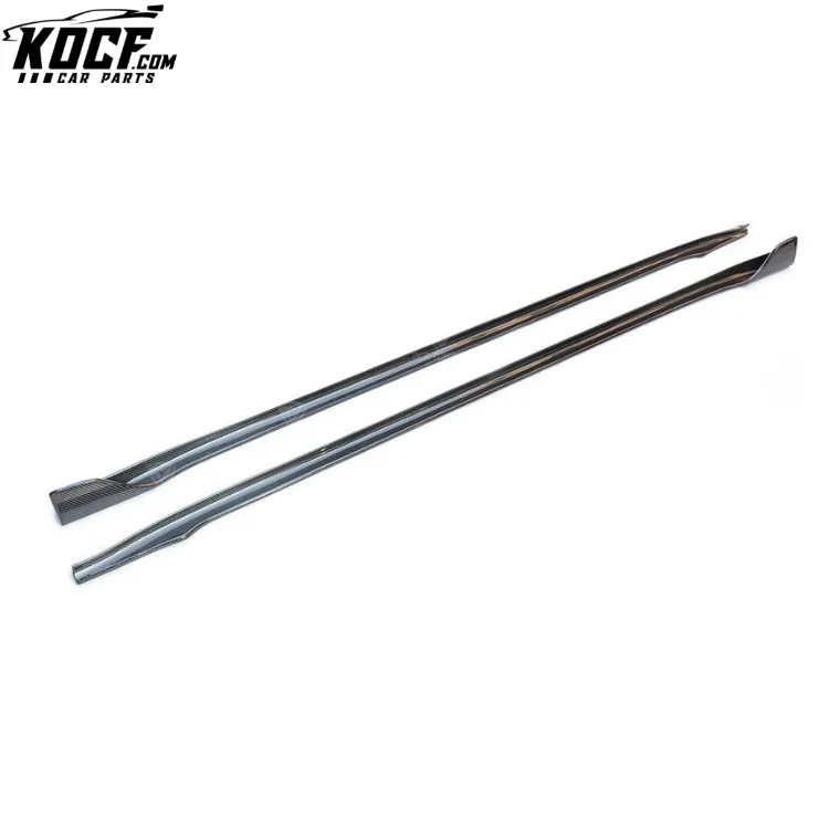 Exterior Carbon Fiber Side Skirts for Tesla Model 3 Sedan 4 Door Accessories Side Bumper Splitter V Style Glossy Black
