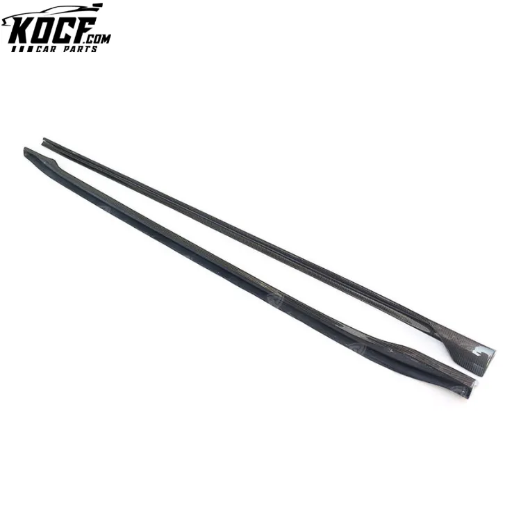 Exterior Carbon Fiber Side Skirts for Tesla Model 3 Sedan 4 Door Accessories Side Bumper Splitter V Style Glossy Black