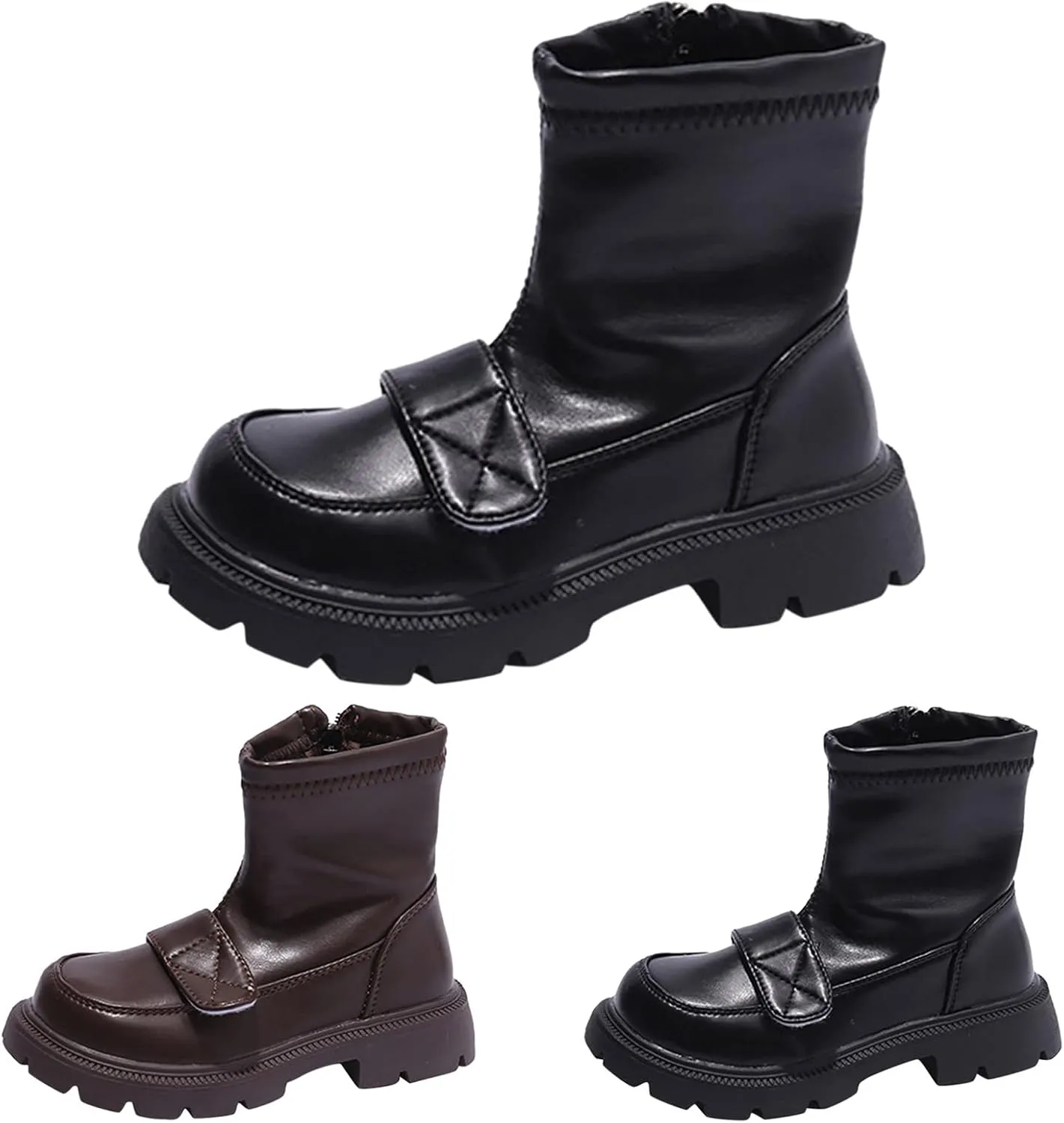 Fashion Thick Bottom Chunky Heel Girls Boots Breathable Mid Calf Round Toe Non Slip Casual School Warm Super Girl Boots
