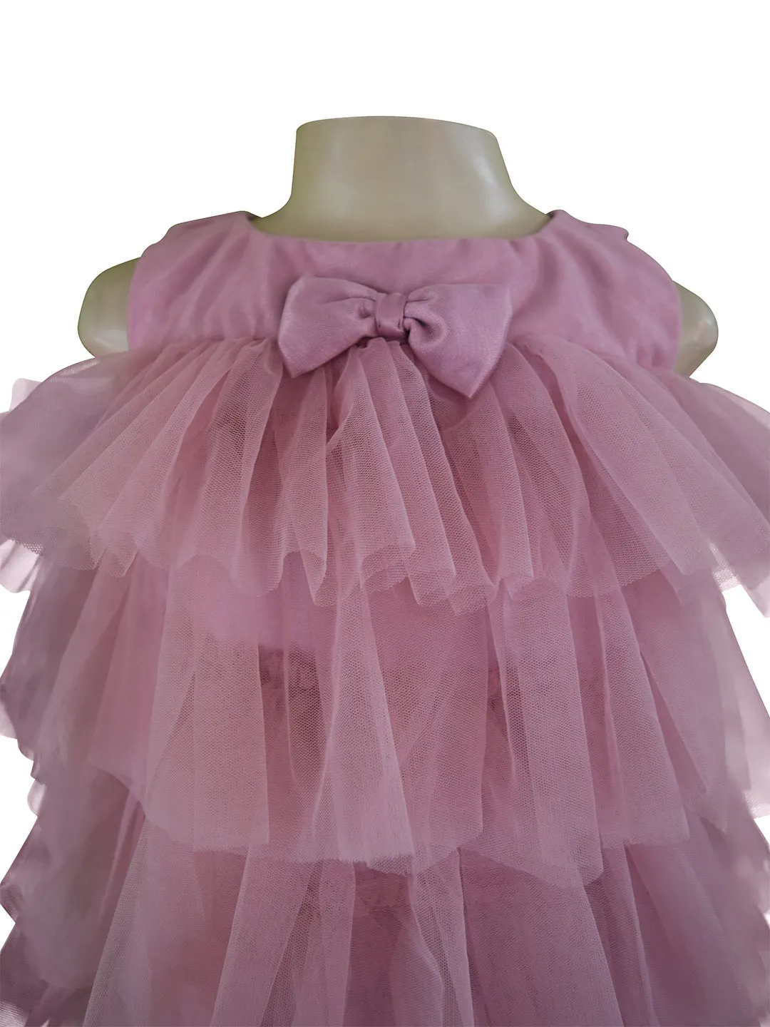 Faye Light Mauve Tiered Dress