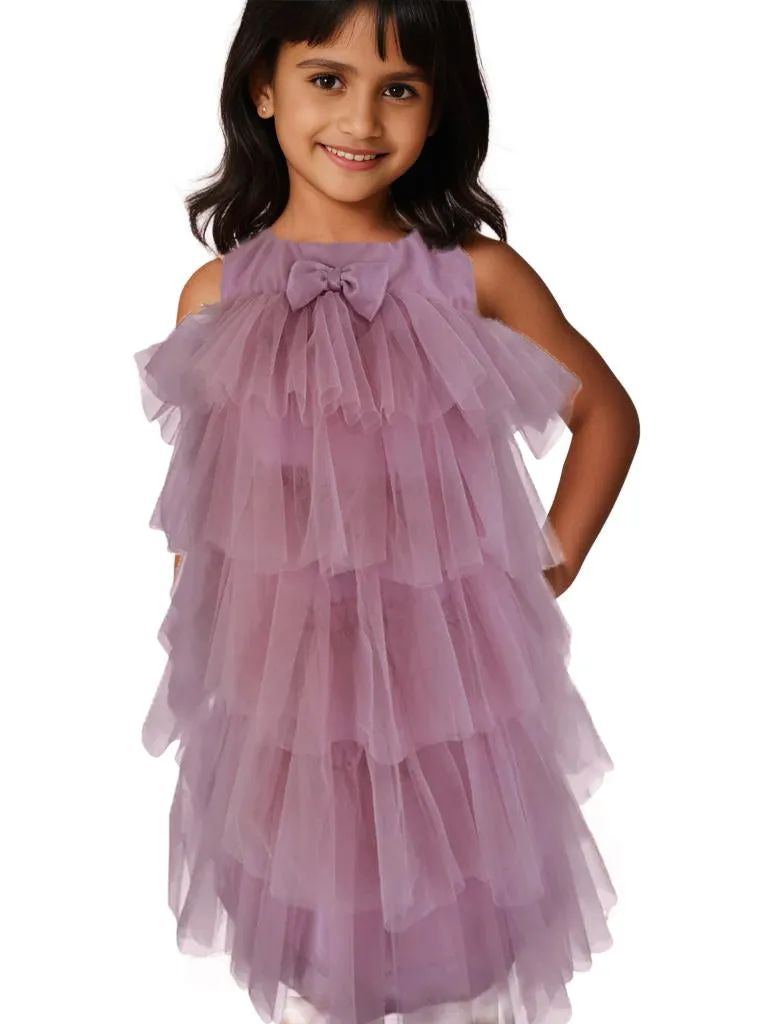 Faye Light Mauve Tiered Dress