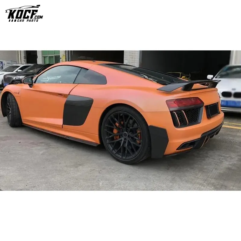Fits for 2016-2019 Audi R8 V10 PLUS Carbon Fiber Side Skirts Extensions Add-on factory make customization