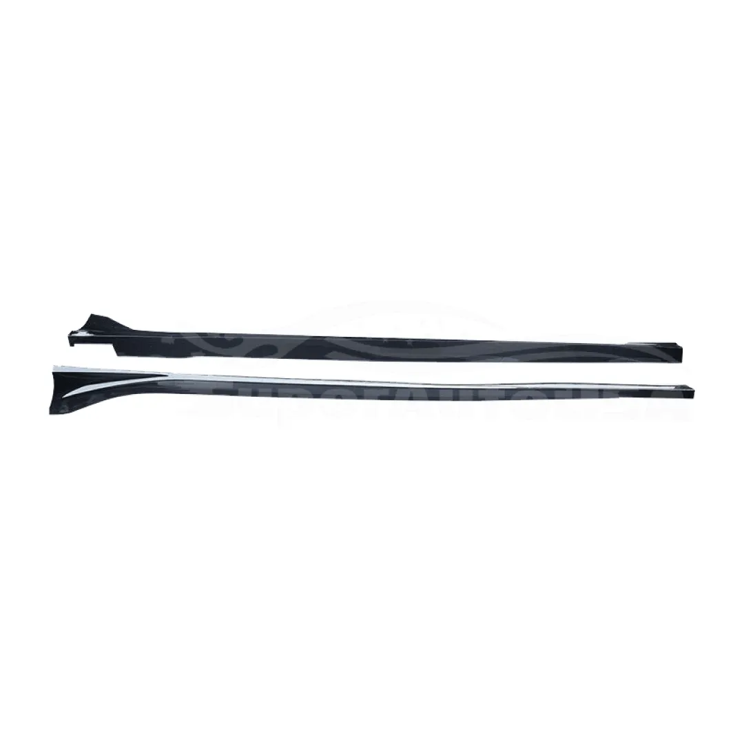 For 2022-2024 Honda Civic Side Skirts Extension Body Kit (Gloss Black/Red Stripe)