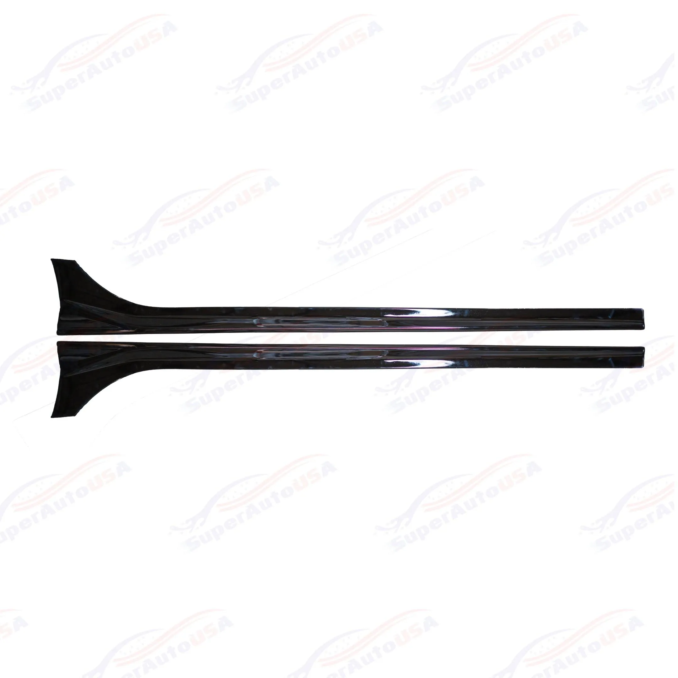 For 2022-2024 Honda Civic Side Skirts Extension Body Kit (Gloss Black/Red Stripe)
