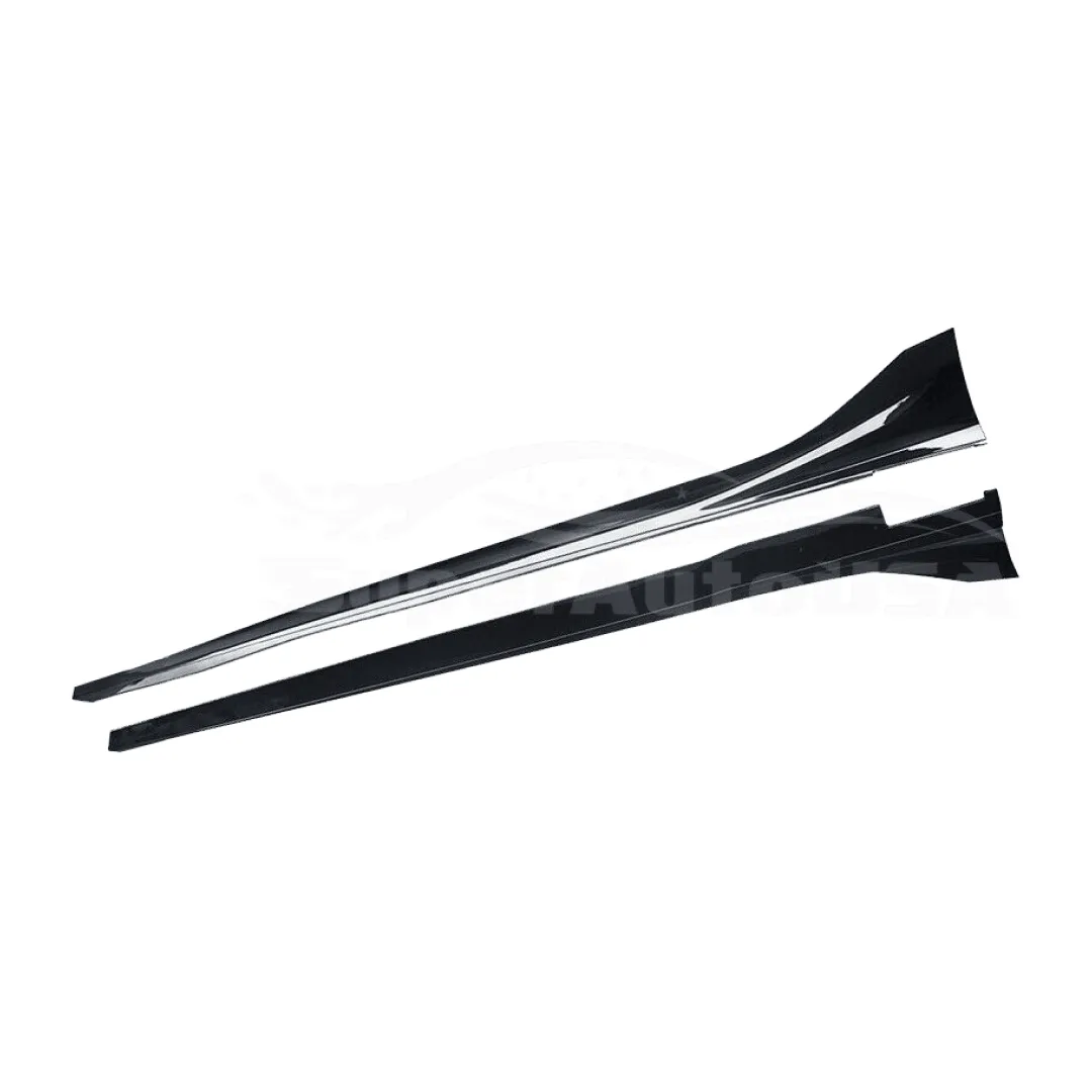 For 2022-2024 Honda Civic Side Skirts Extension Body Kit (Gloss Black/Red Stripe)