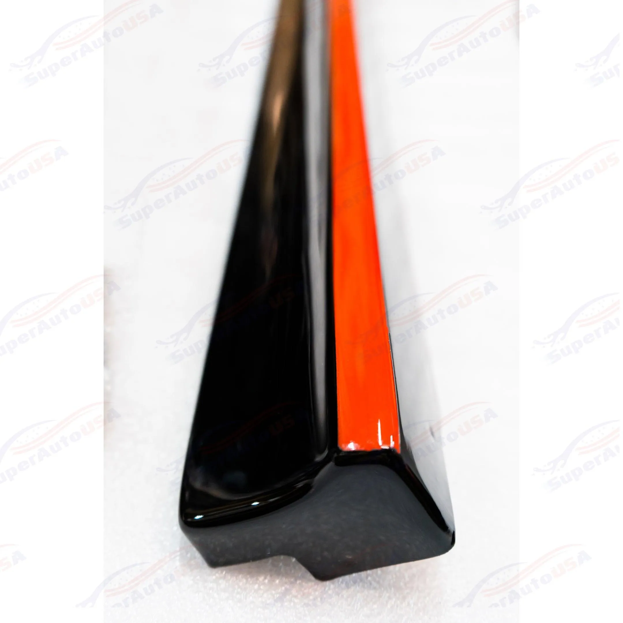 For 2022-2024 Honda Civic Side Skirts Extension Body Kit (Gloss Black/Red Stripe)