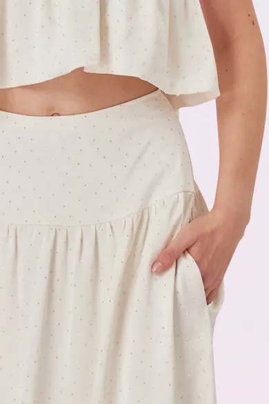 Gallya Cream Twinkle A-Line Skirt