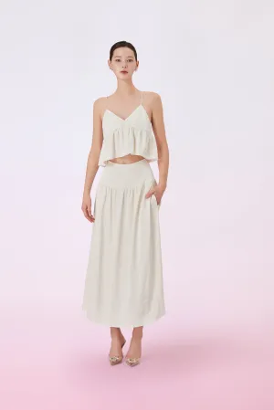 Gallya Cream Twinkle A-Line Skirt