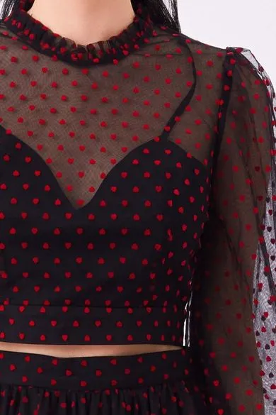 Gertie Red Heart Long Sleeve Top