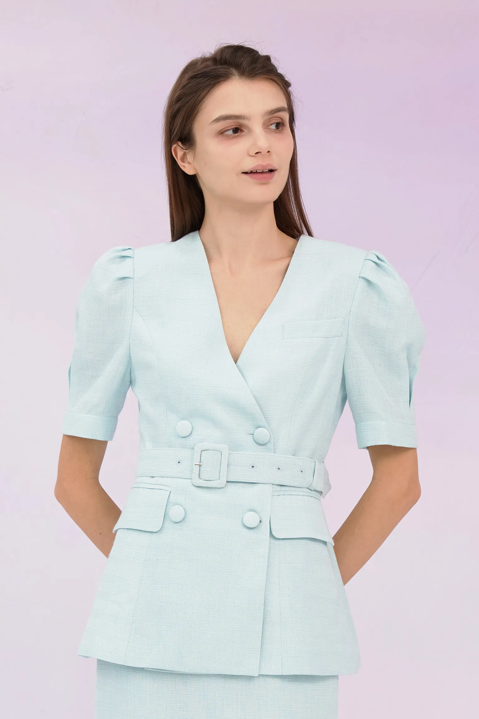 Gladis Mint Tweed Jacket