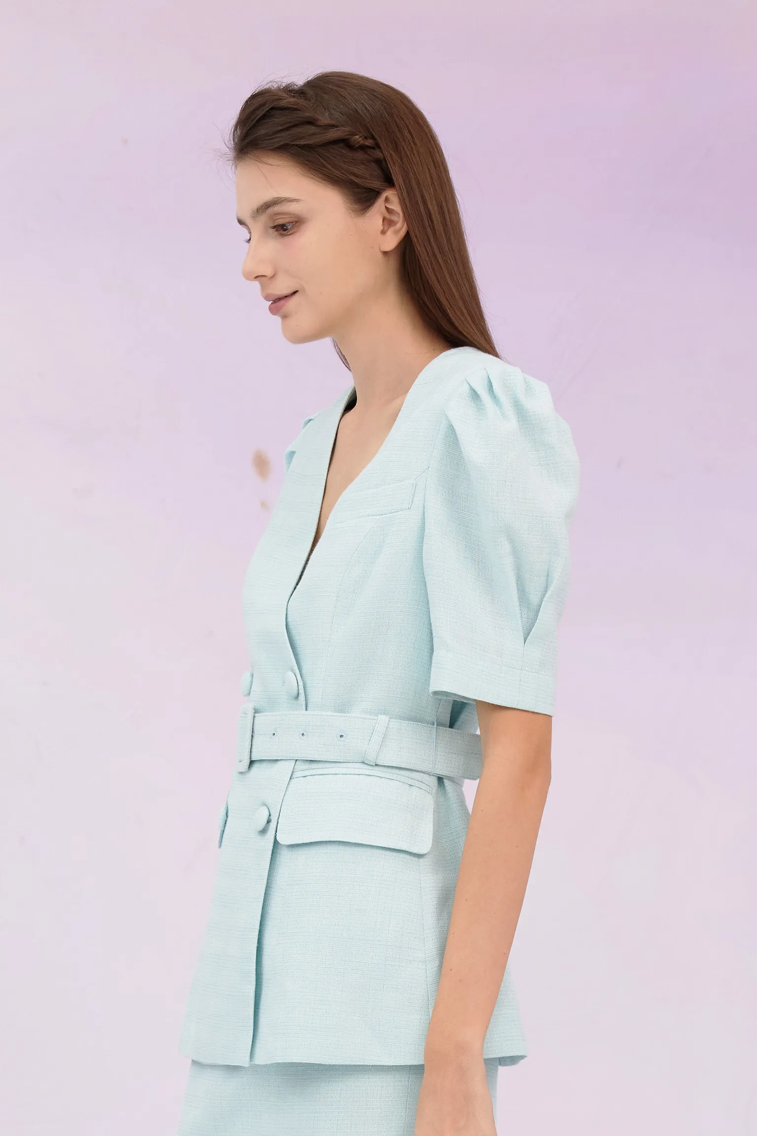 Gladis Mint Tweed Jacket