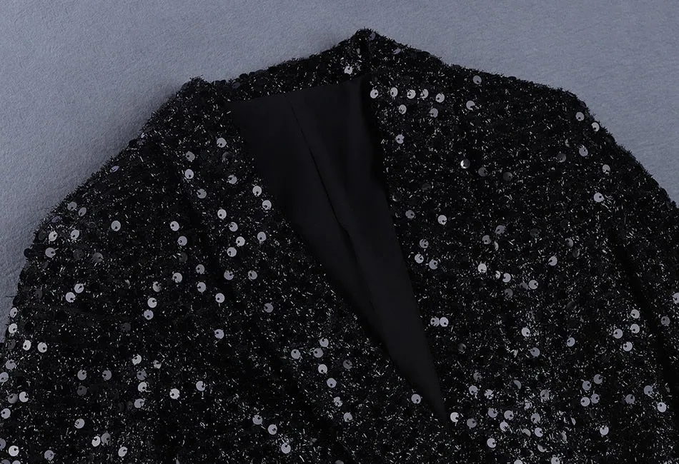 Glitter Sequined Blazer Dress