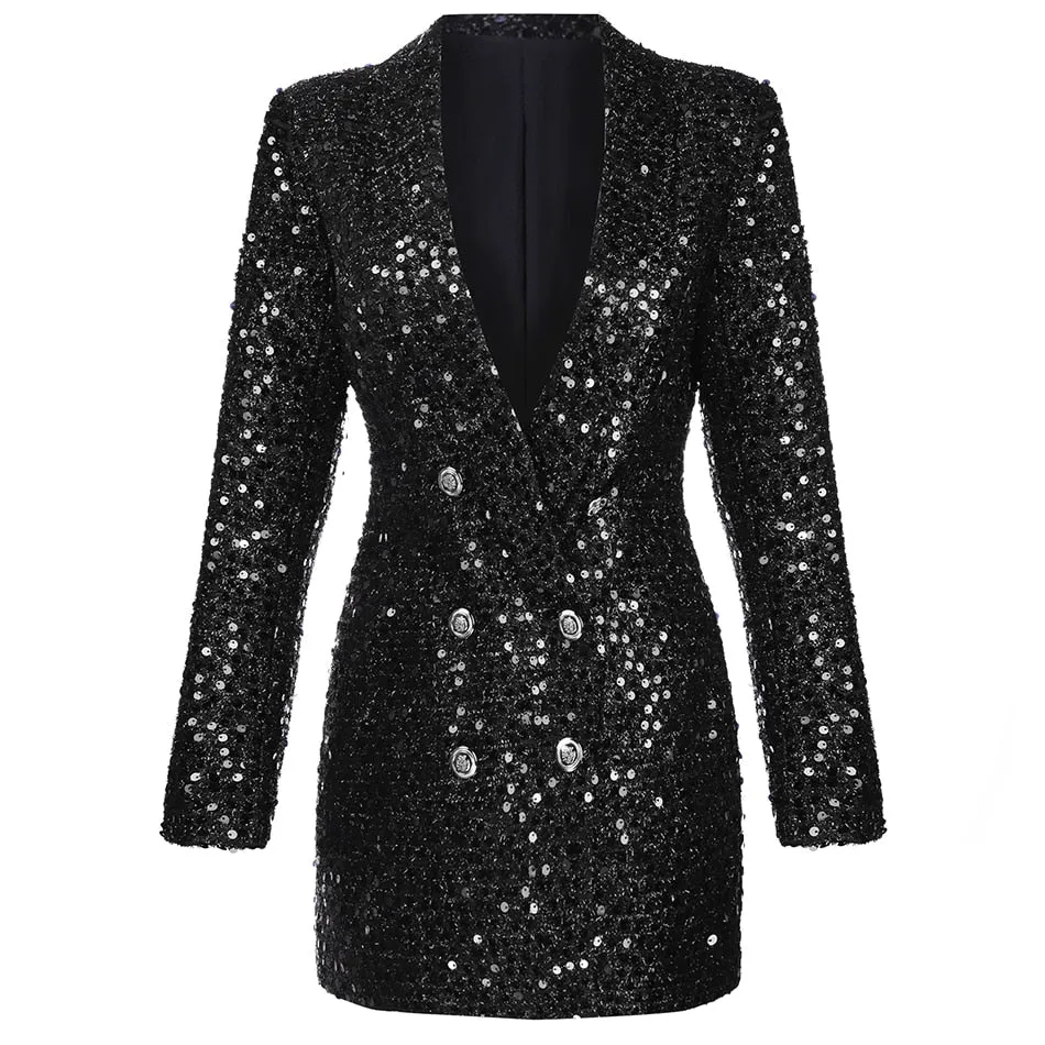 Glitter Sequined Blazer Dress
