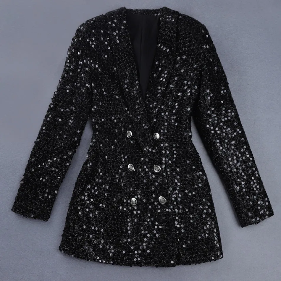 Glitter Sequined Blazer Dress