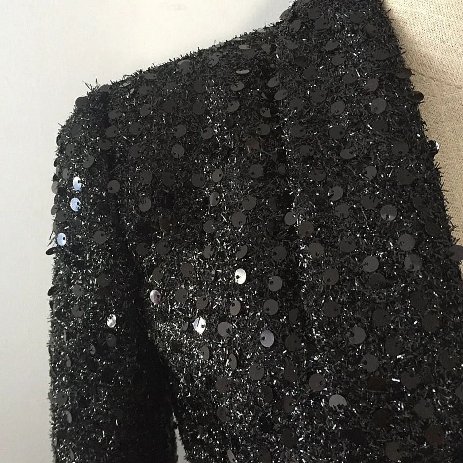 Glitter Sequined Blazer Dress