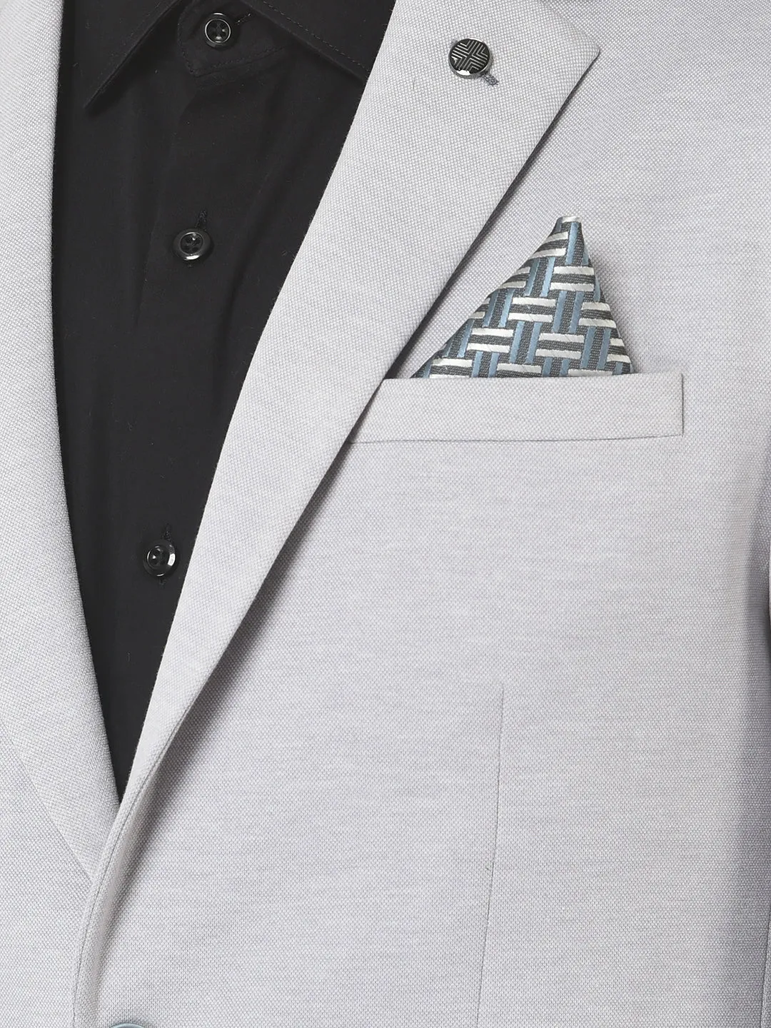 Grey Single-Breasted Blazer