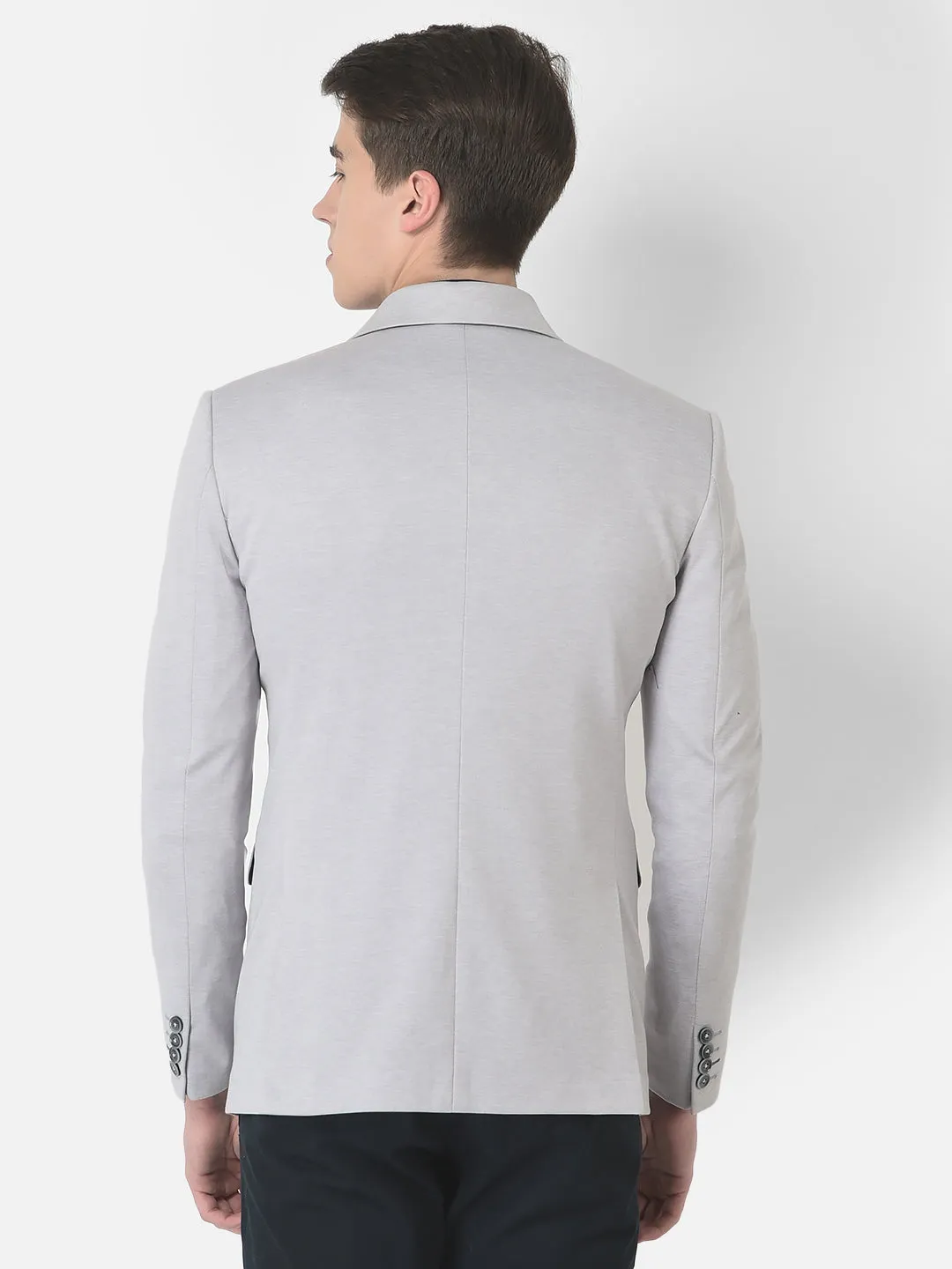 Grey Single-Breasted Blazer