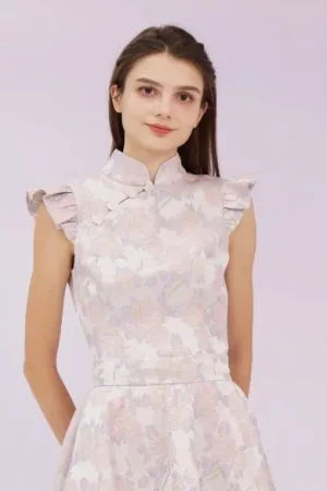 Gwenith Purple Mandarin Collar Top