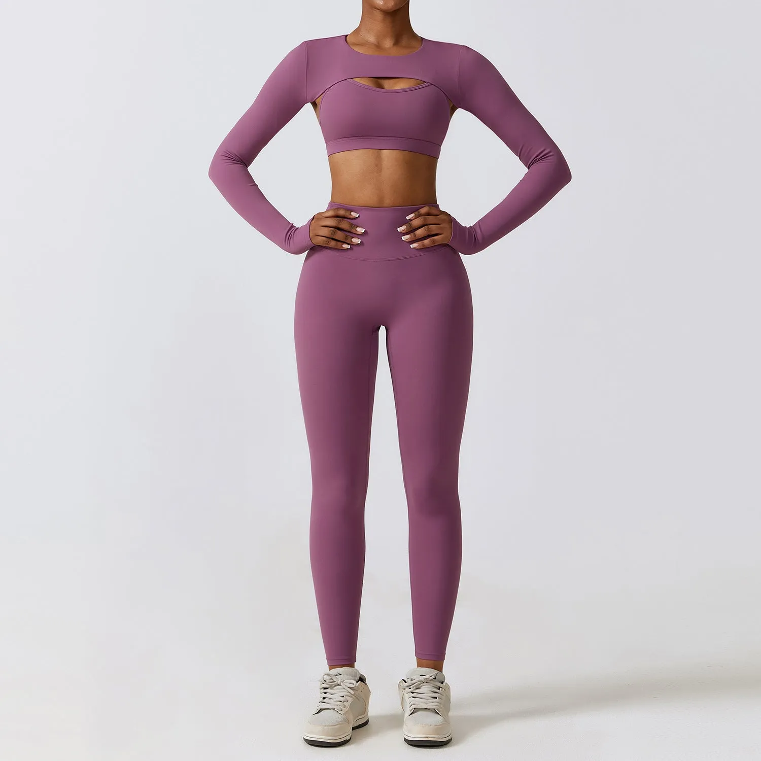 High Stretchy Comfortable Leggings Gym Fitness Nude Skin Waistcoat Bra Set Quick Dry Women Yoga 3 Pieces Set