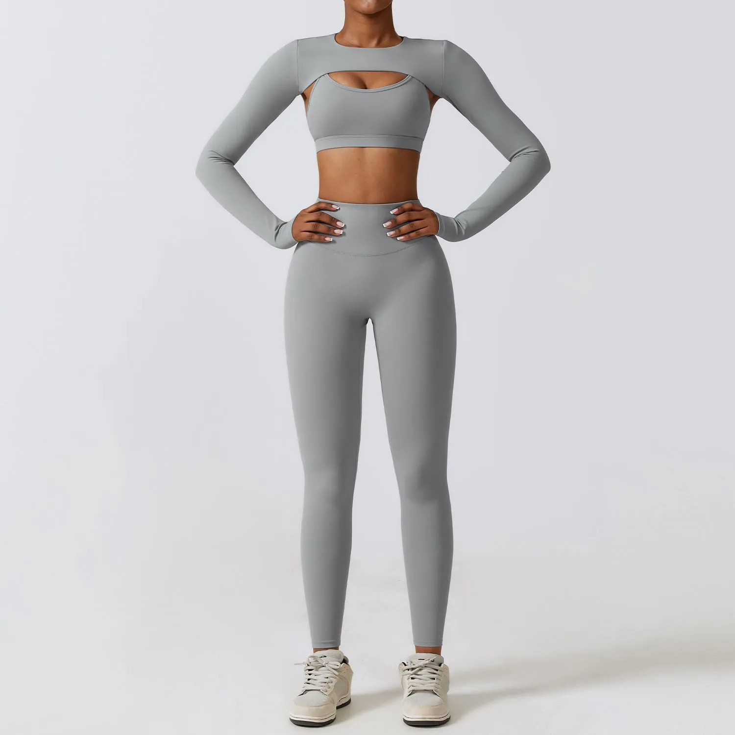 High Stretchy Comfortable Leggings Gym Fitness Nude Skin Waistcoat Bra Set Quick Dry Women Yoga 3 Pieces Set