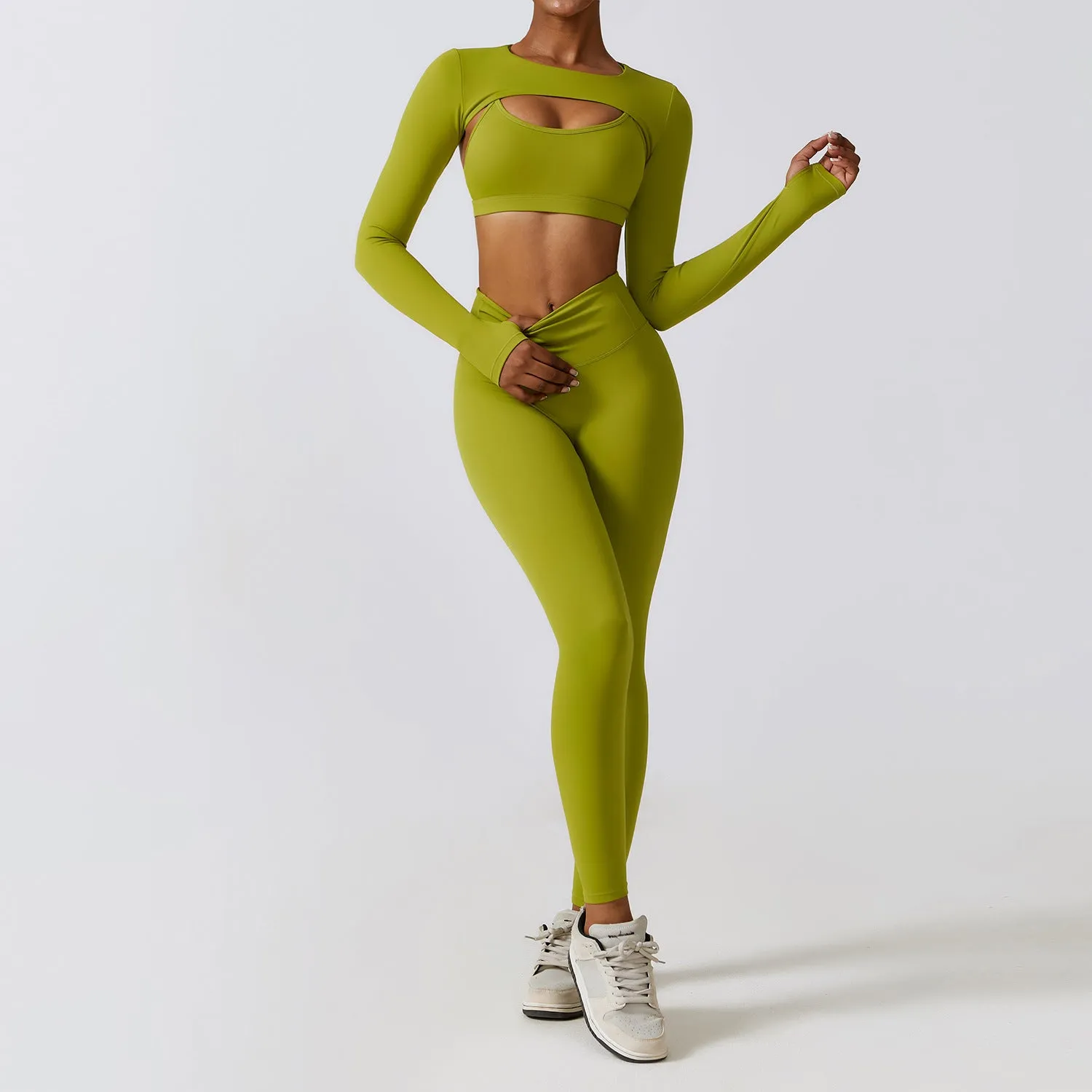 High Stretchy Comfortable Leggings Gym Fitness Nude Skin Waistcoat Bra Set Quick Dry Women Yoga 3 Pieces Set