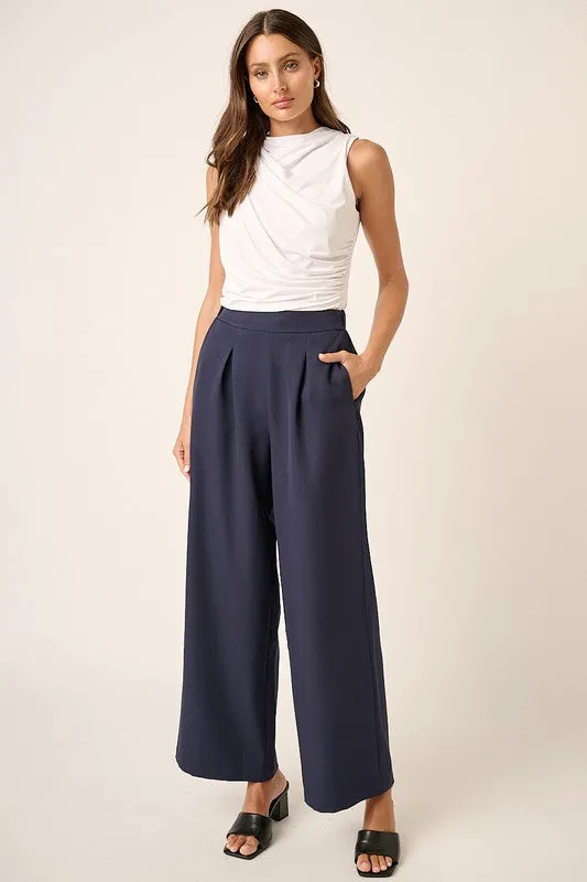 Inverted Pleat Wide Leg Pant