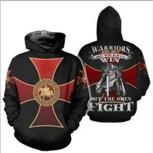 Knights Templar Commandery Hoodie - Red Cross On Black