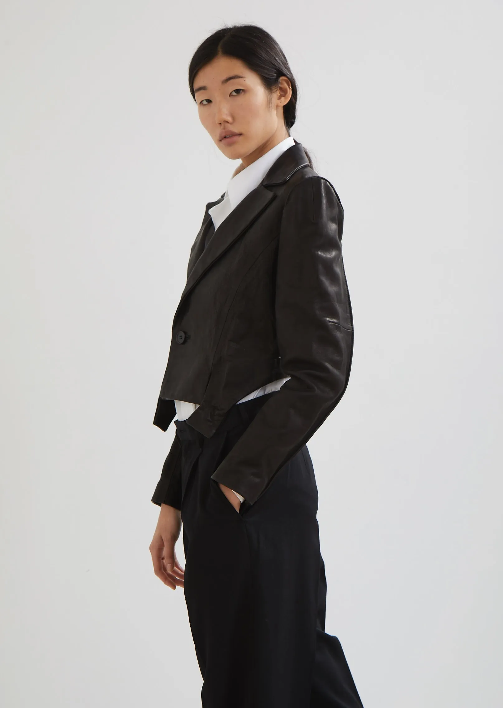 Leather Out Stitch Jacket