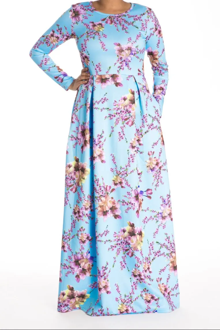 Light Blue Cherry Blossim DRESS