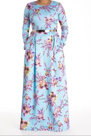 Light Blue Cherry Blossim DRESS
