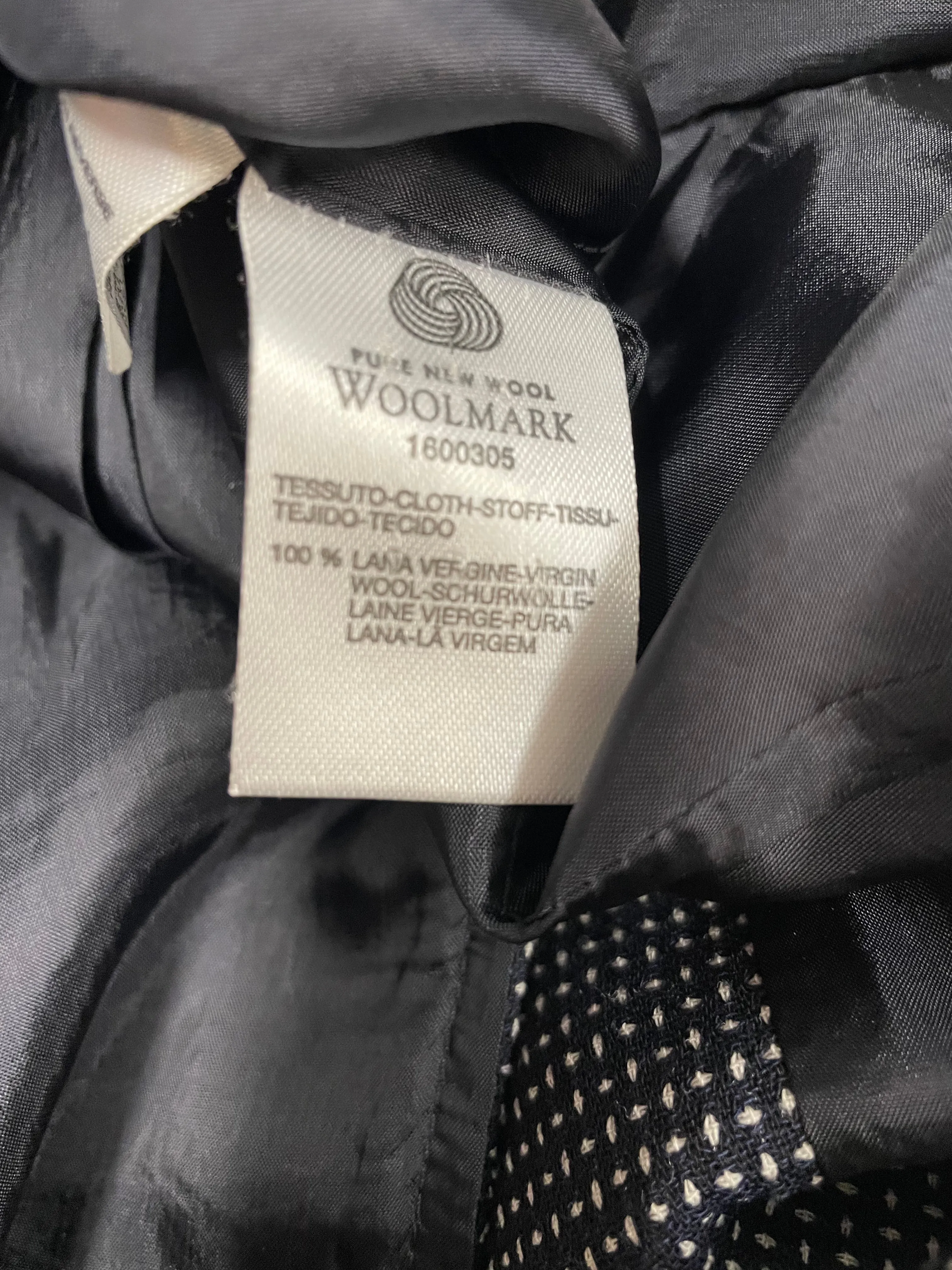 Max Mara Navy and White Pure Wool Formal Blazer