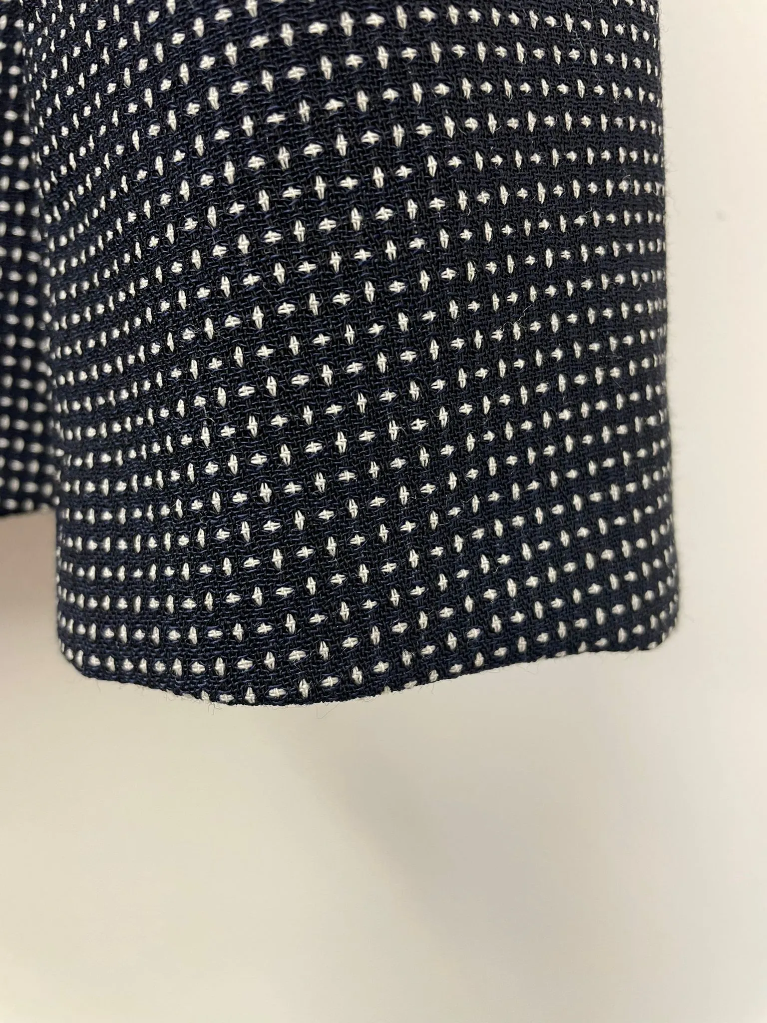 Max Mara Navy and White Pure Wool Formal Blazer