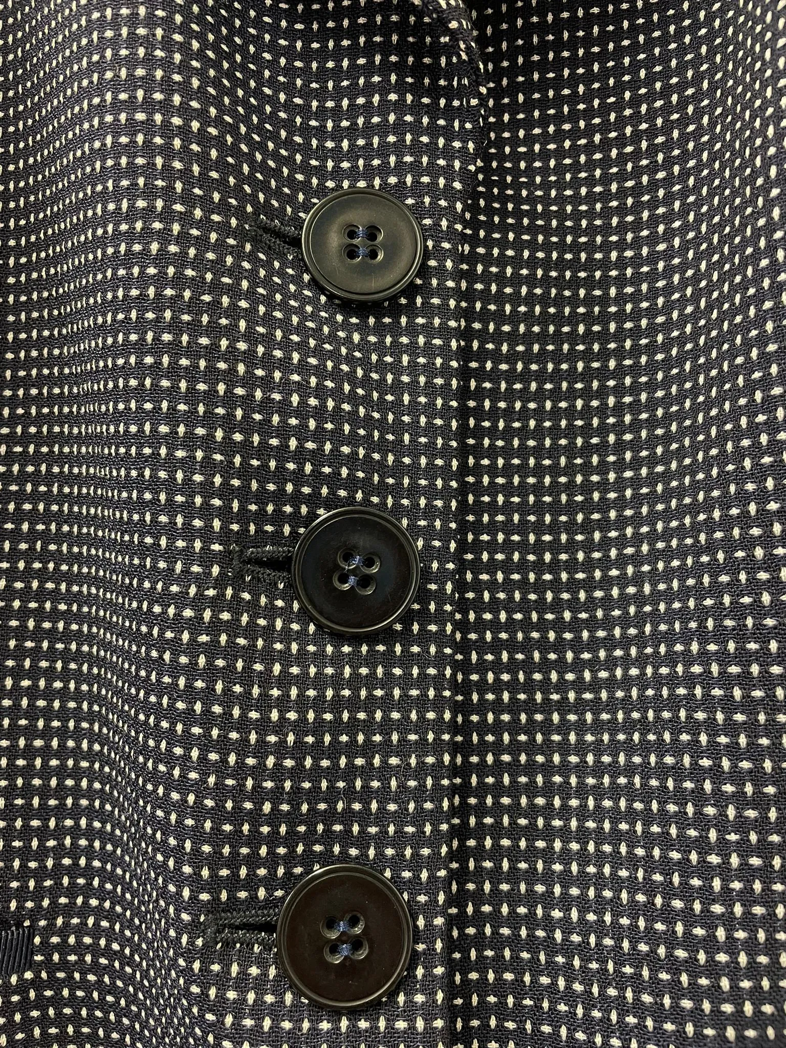 Max Mara Navy and White Pure Wool Formal Blazer