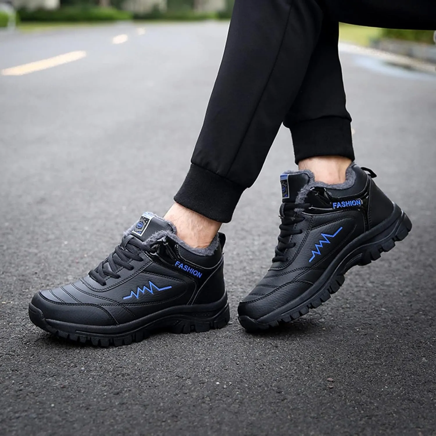 Men Work Boots Waterproof Hiking Sneakers Comfortable Warm Safety Toe Shoes for Women Steel Toe Waterproof Platform Shoes Work Hike Grounded Footwear