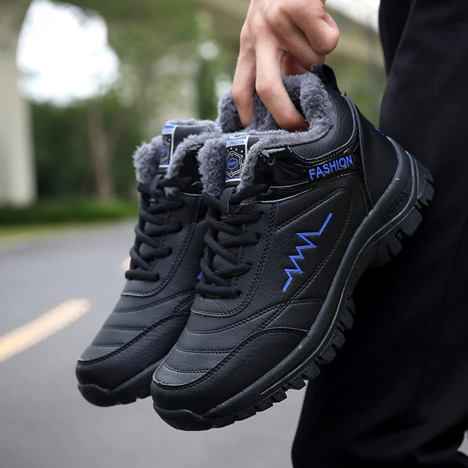 Men Work Boots Waterproof Hiking Sneakers Comfortable Warm Safety Toe Shoes for Women Steel Toe Waterproof Platform Shoes Work Hike Grounded Footwear