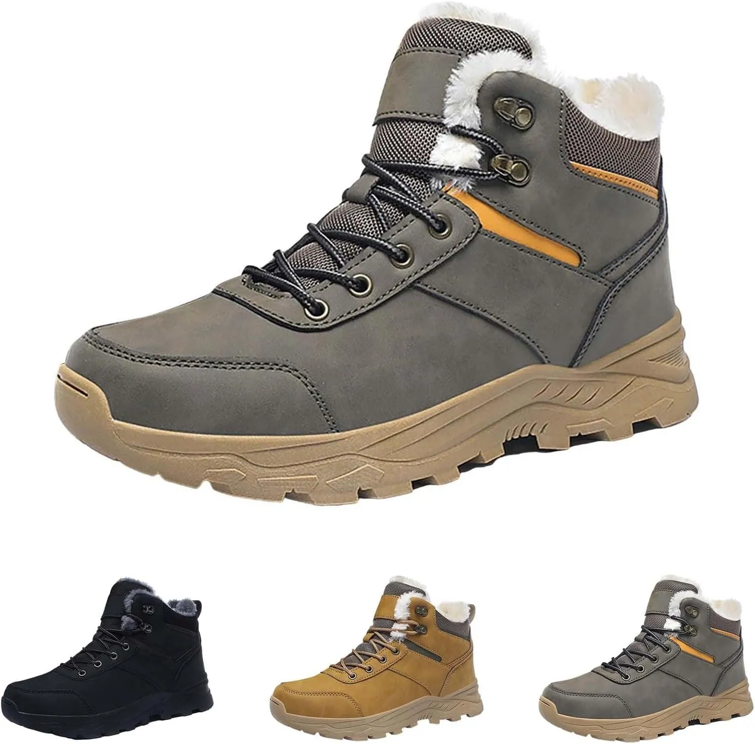 Men Work Boots Waterproof Hiking Sneakers Women's Slip On Warm Women Safety Shoes Non-Slip Outdoor Booties Waterproof Breathable Lightweight Hike Grounded Footwear