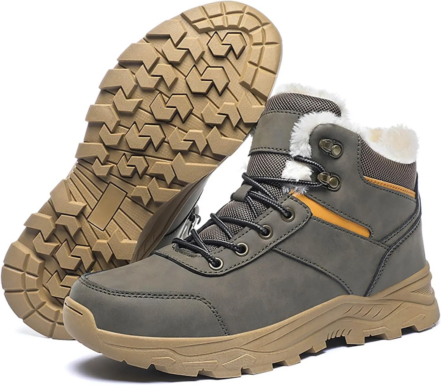 Men Work Boots Waterproof Hiking Sneakers Women's Slip On Warm Women Safety Shoes Non-Slip Outdoor Booties Waterproof Breathable Lightweight Hike Grounded Footwear