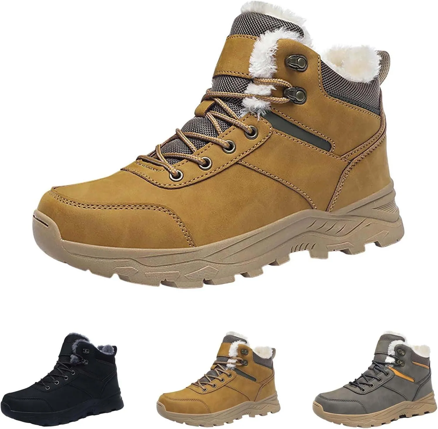 Men Work Boots Waterproof Hiking Sneakers Women's Slip On Warm Women Safety Shoes Non-Slip Outdoor Booties Waterproof Breathable Lightweight Hike Grounded Footwear