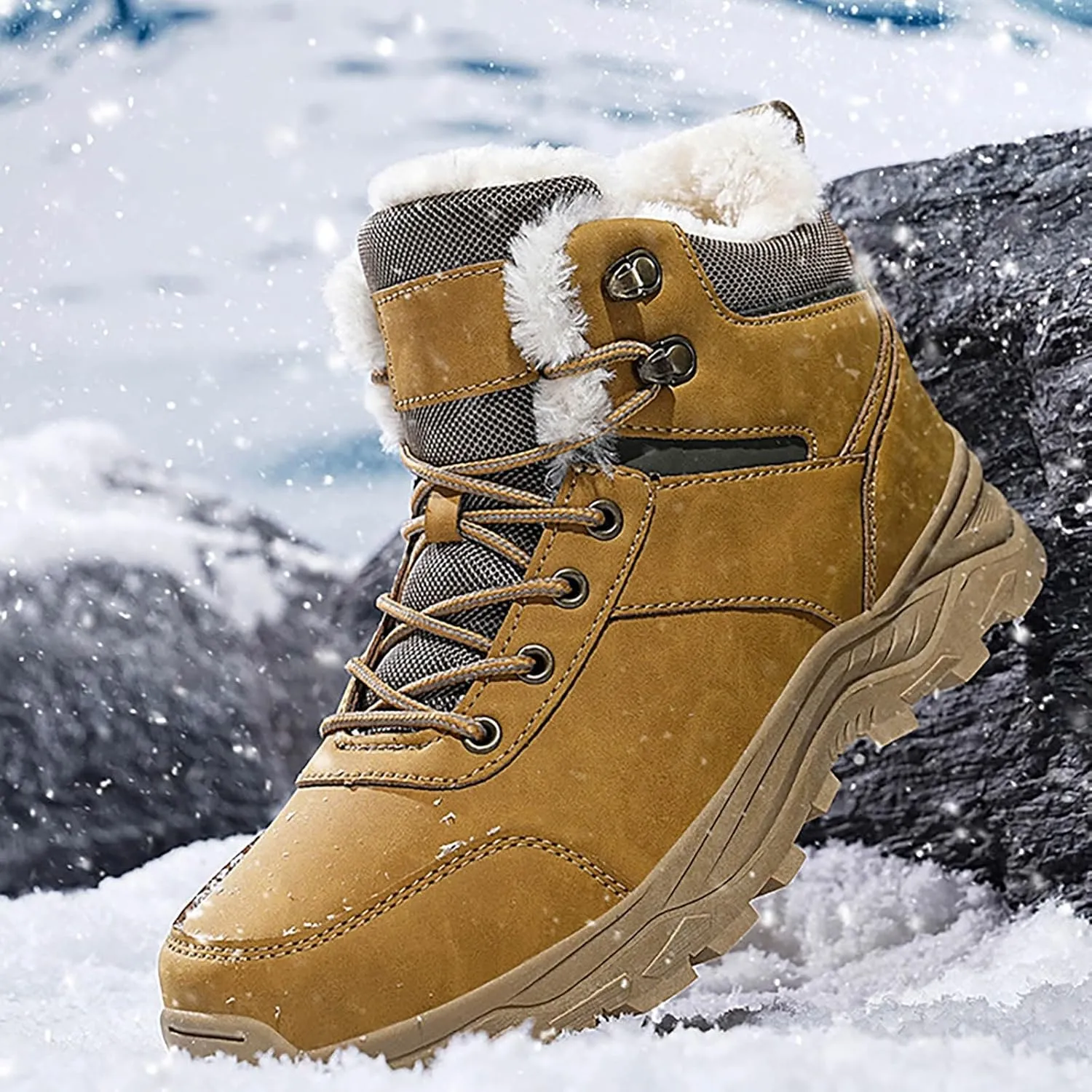 Men Work Boots Waterproof Hiking Sneakers Women's Slip On Warm Women Safety Shoes Non-Slip Outdoor Booties Waterproof Breathable Lightweight Hike Grounded Footwear