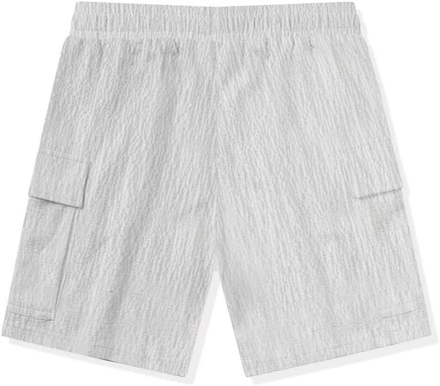 Mens Summer Casual Shorts Textured Solid Color Lightweight Combat Cozy Daily Pants Pull On Quick Dry Beach Vacation Bermuda
