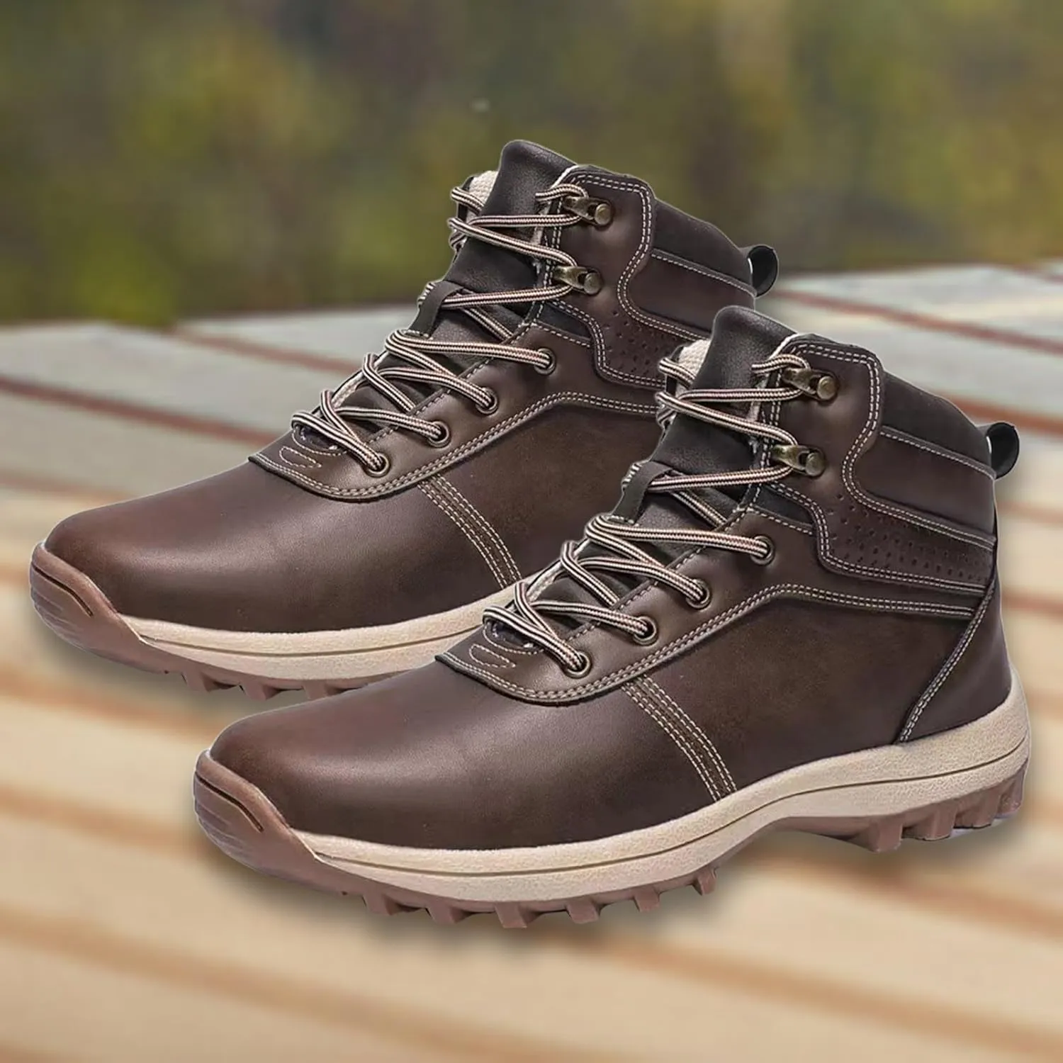 Men's Work Boots Steel Toe Hiking Sneakers Fur Lined Ankle Boot Women Workout Shoes Composite Toe Wide Outdoor Shoes Slip on Loafers Hike Grounded Footwear