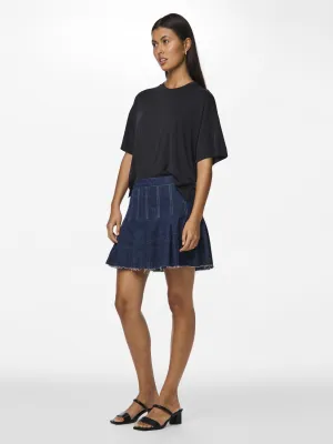 PCFABIA Short Skirt - Dark Blue Denim