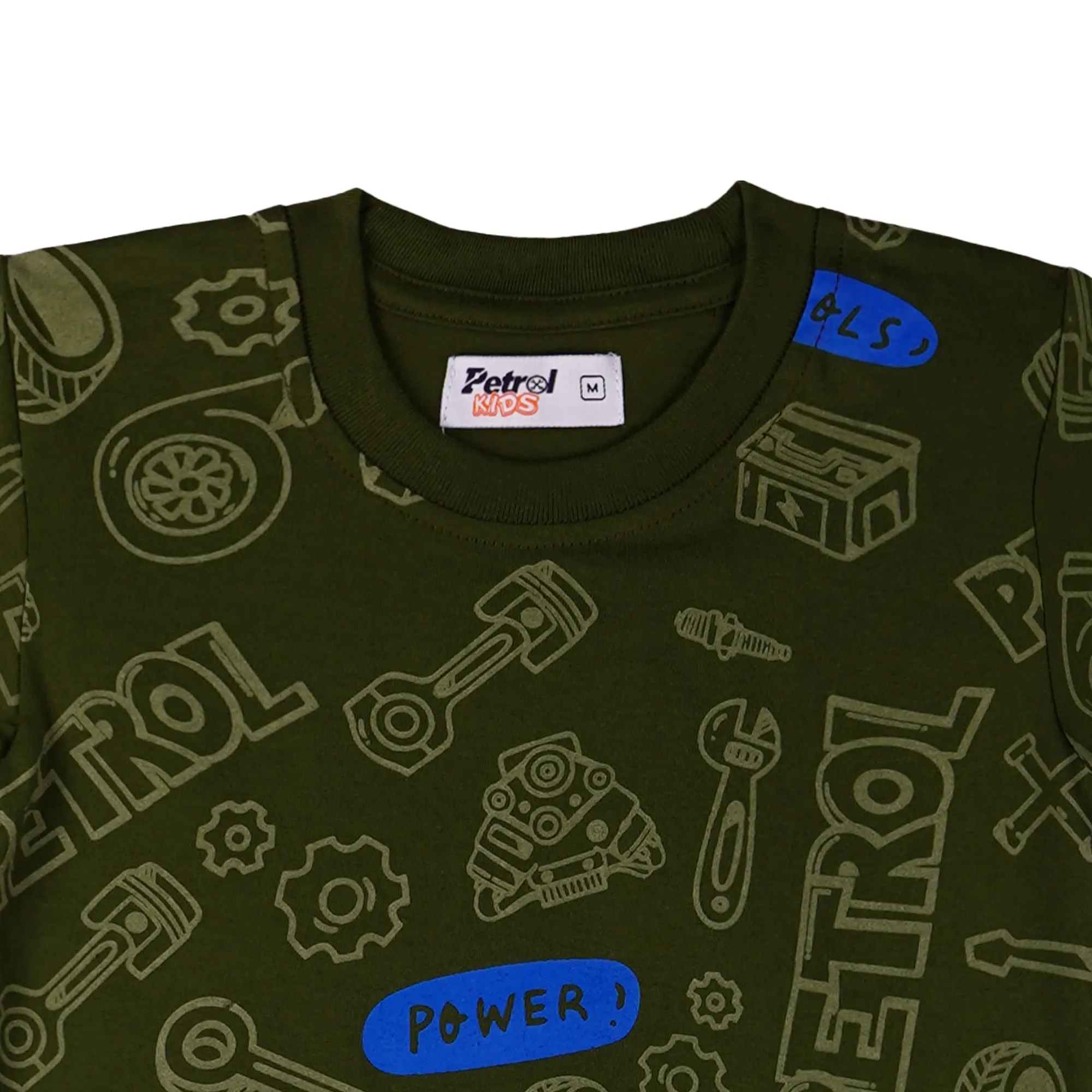 Petrol Kid's Basic Tees Regular Fitting CVC Jersey Fabric 157666-U (Fatigue)