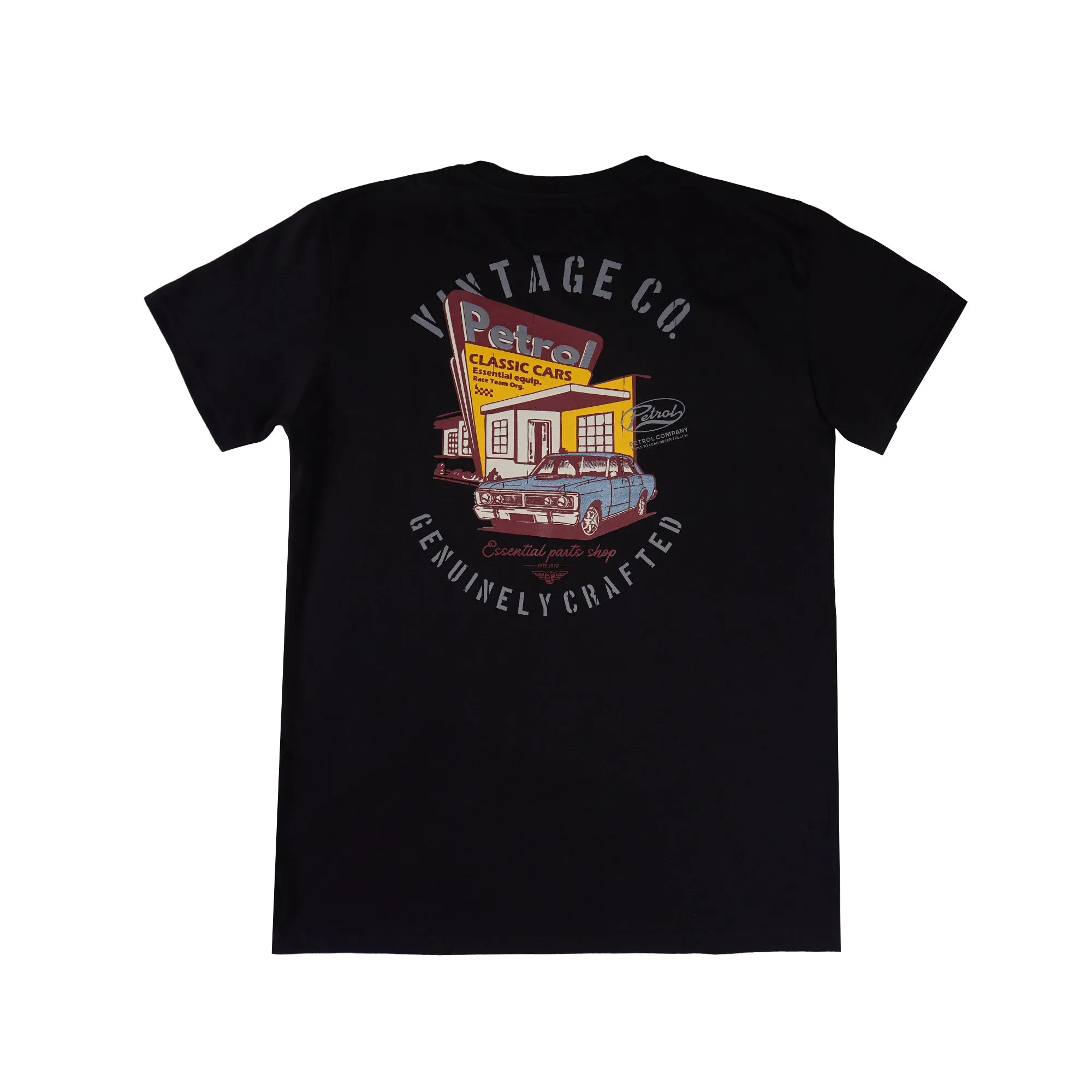 Petrol Men's Basic Tees Slim Fitting CVC Jersey Fabric 162189-U (Black)