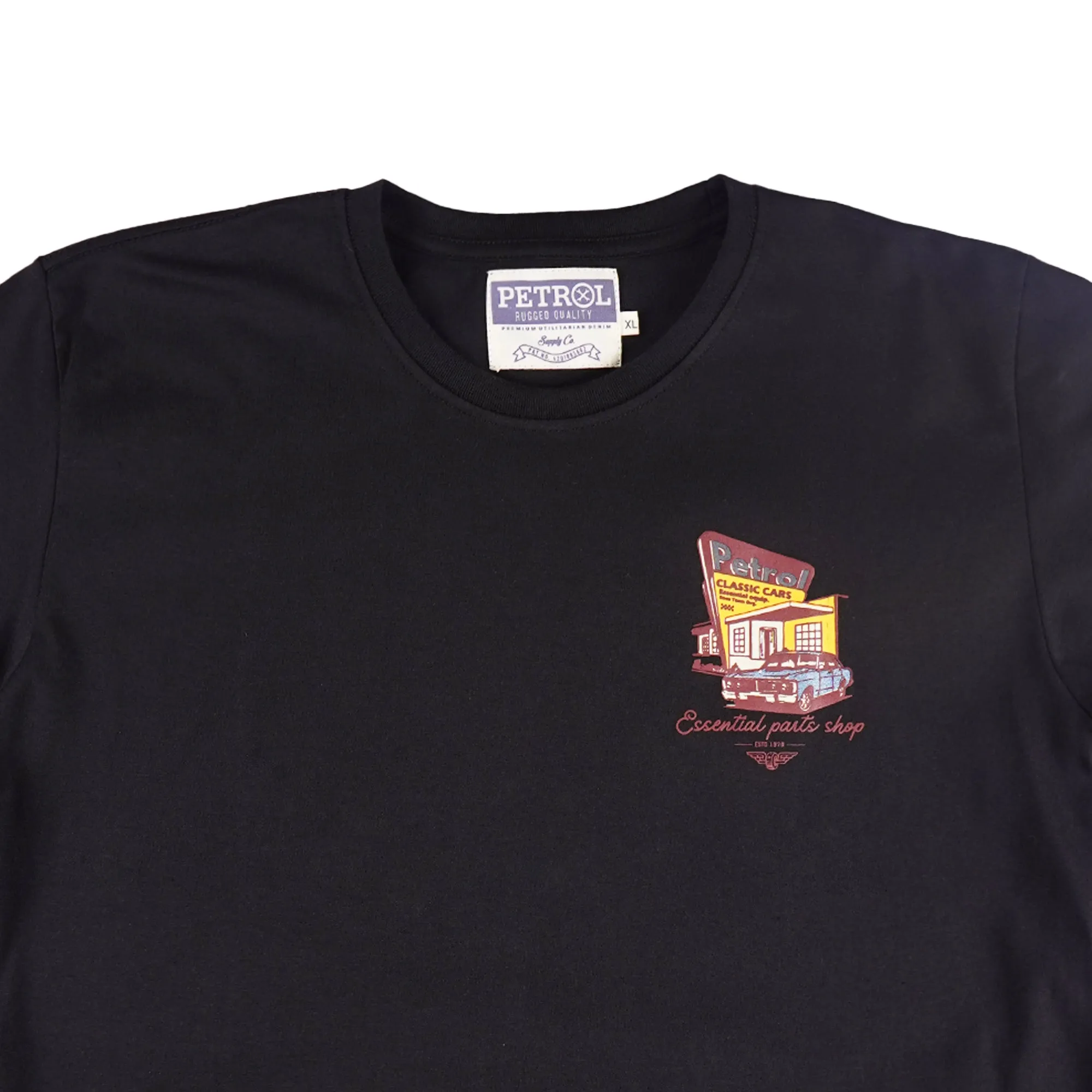 Petrol Men's Basic Tees Slim Fitting CVC Jersey Fabric 162189-U (Black)