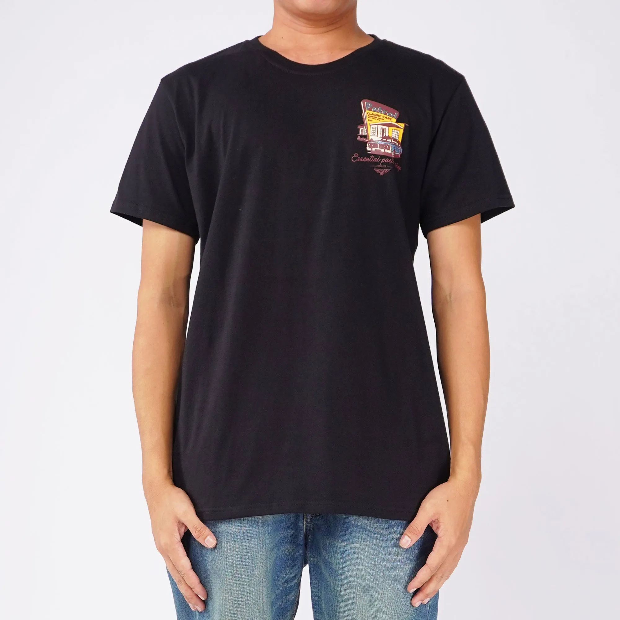 Petrol Men's Basic Tees Slim Fitting CVC Jersey Fabric 162189-U (Black)