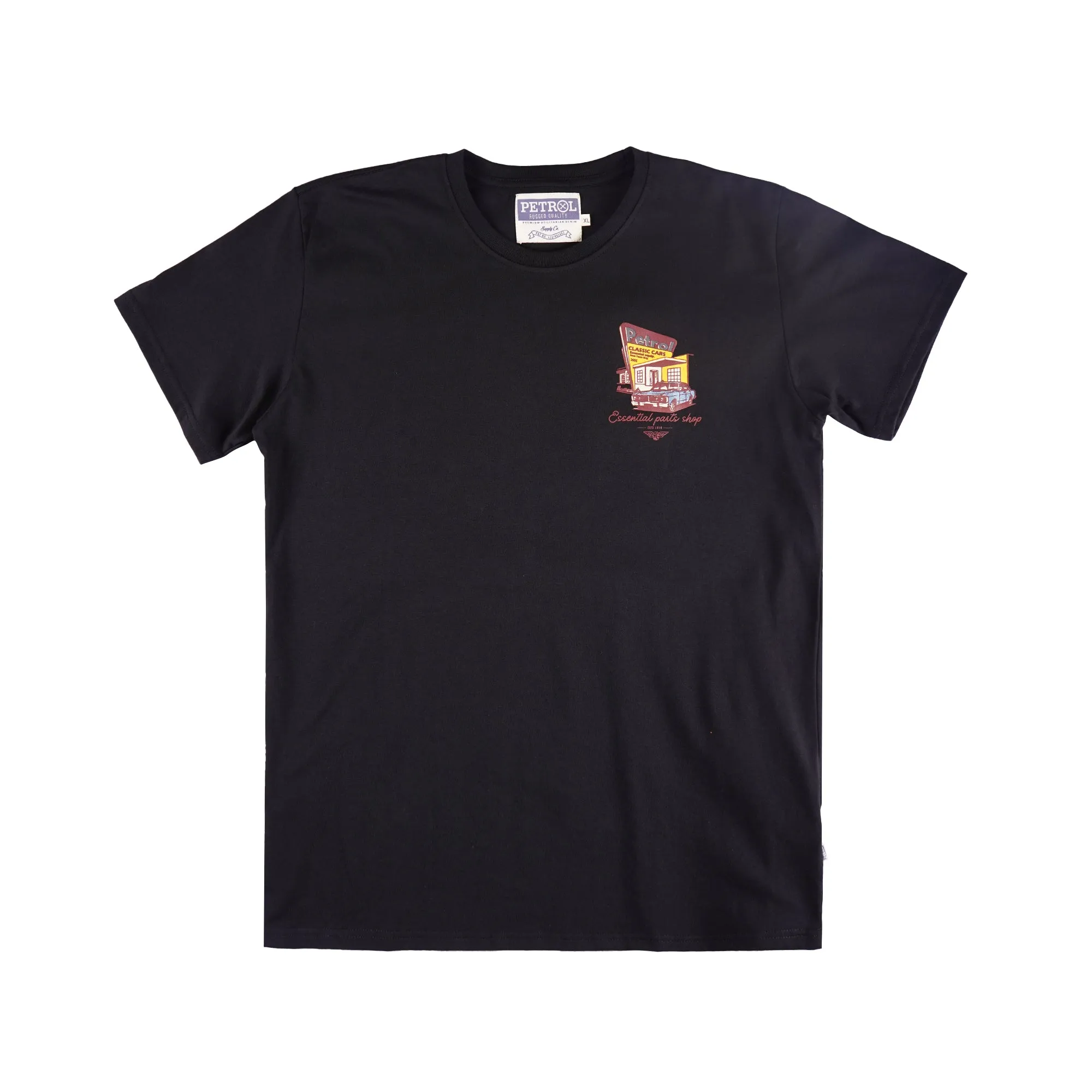 Petrol Men's Basic Tees Slim Fitting CVC Jersey Fabric 162189-U (Black)