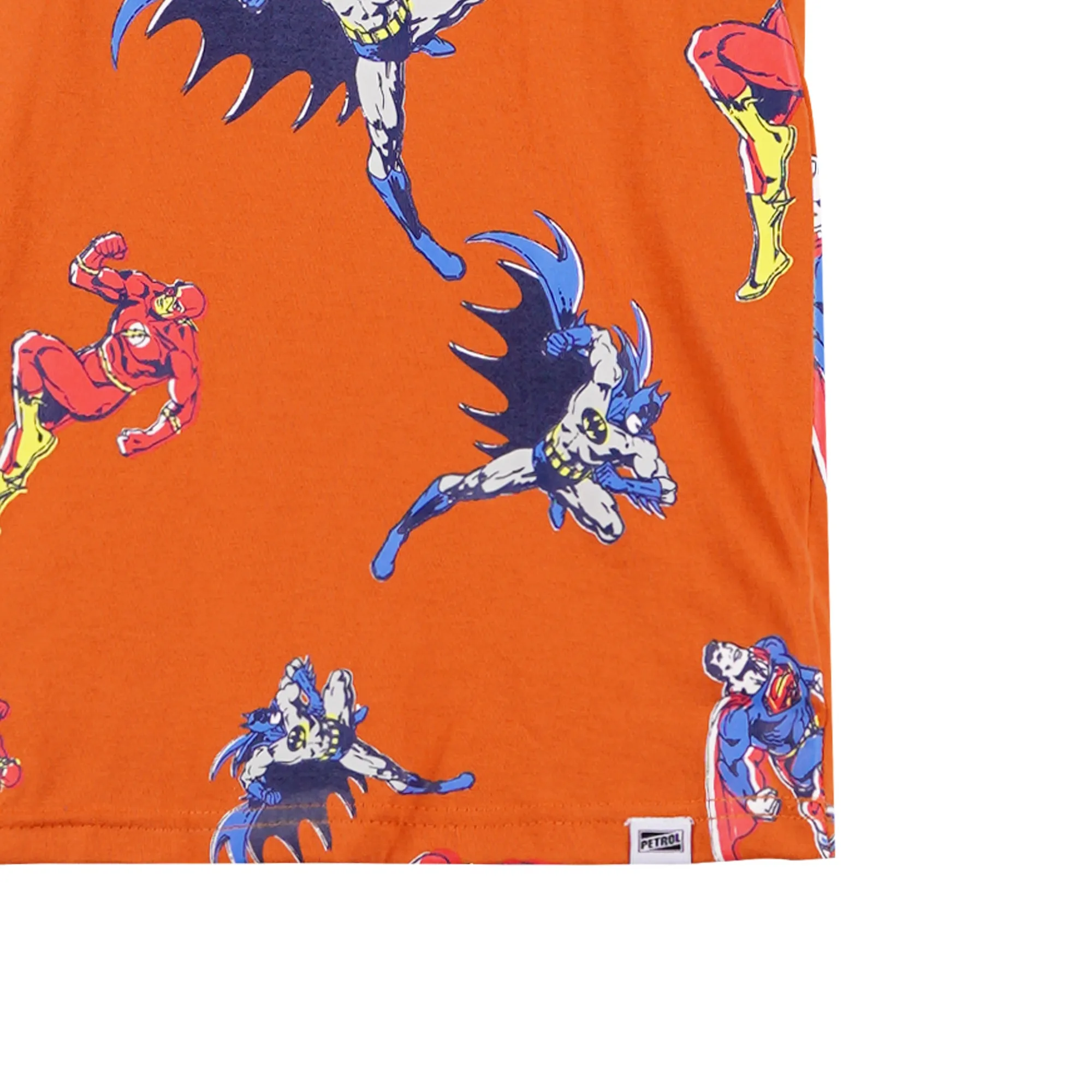 Petrol x Justice League Children's Basic Tees Regular Fitting CVC Jersey Fabric for Kid's 165424-U (Mango)