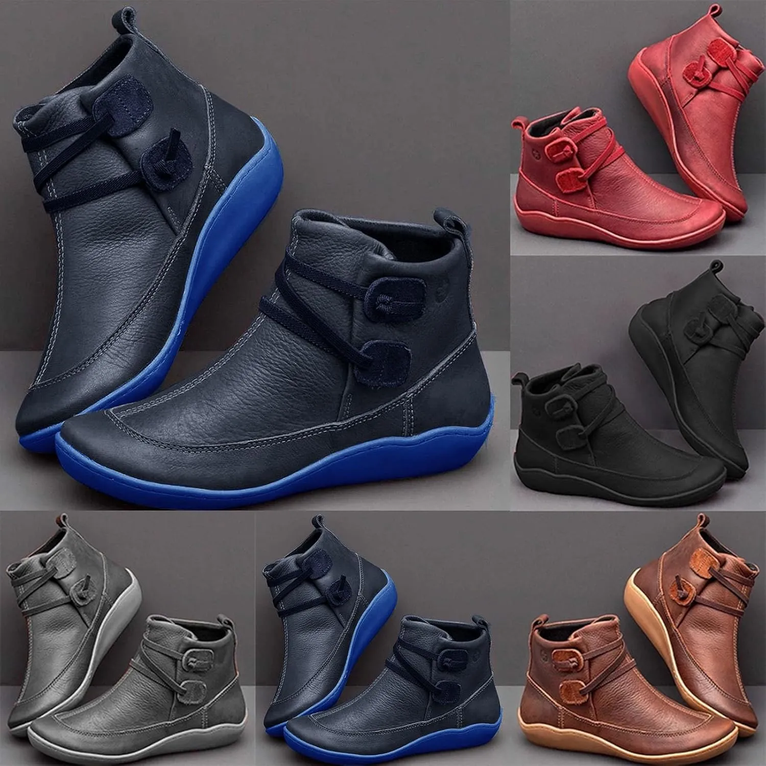 Platform Boots for Women Ankle Dress Booties for Women 2024 Womens Cowboy Boots Brown Ankle Bootie for Women with Heel Comfy Soft Cover Heel Round Toe Suede Stacked Heel
