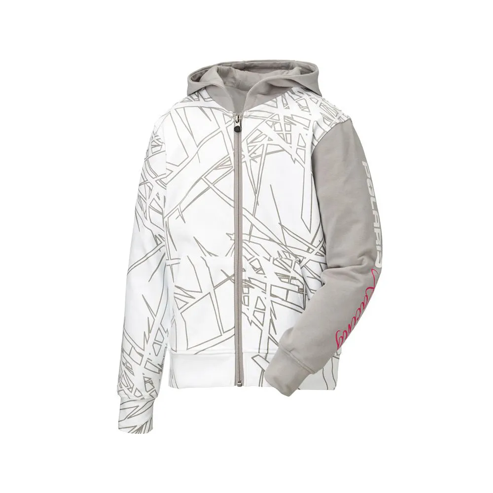 Polaris Youth Cracked Race Full-Zip Hoodie White